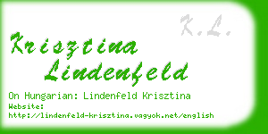 krisztina lindenfeld business card